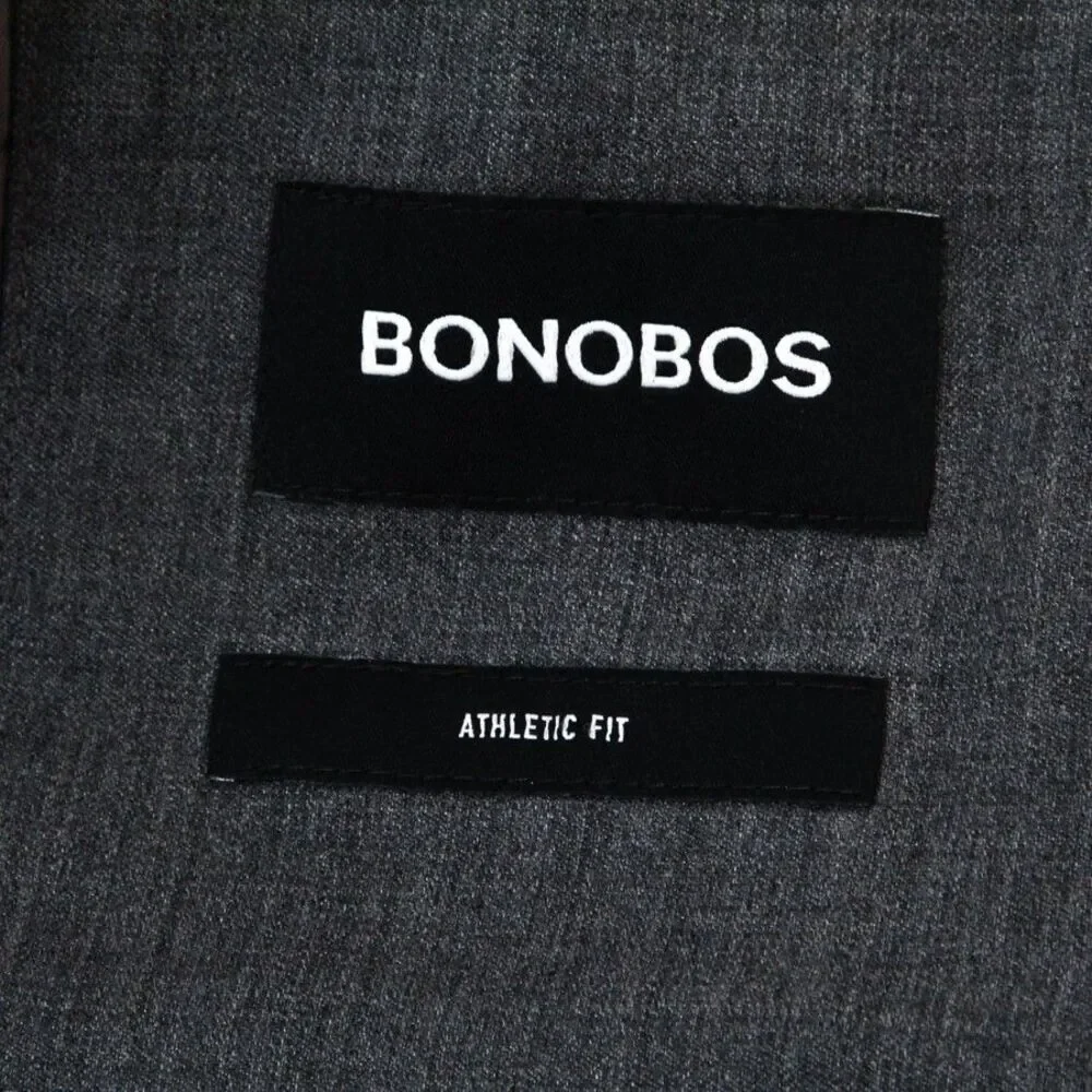 Bonobos Athletic Fit Gray Wool Mens 40R Two Button Sport Coat Blazer Jacket